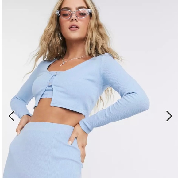 Bershka Sweaters - Bershka Cami and Cardigan Set in Baby Blue